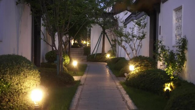 empty foothpath in garden