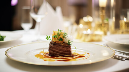 Exquisite main course meal at a luxury restaurant, wedding food catering and English cuisine