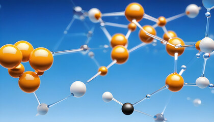 Obraz premium Oxygen Molecules, nano particles, Intelligent Water, Molecules acetone