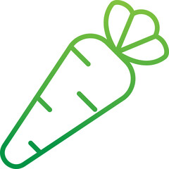 gradient green icon - christmas gift box, carrot