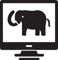 elephant on transparent background, pictogram