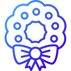 christmas wreath	gradient blue icon