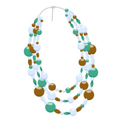 3D Isometric Flat Vector Set of Necklaces, Gemstones and Precious Accessorizes. Item 4