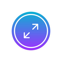 coloured and colorful blue white icon - Button directions shrink