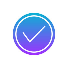 coloured and colorful blue white icon - Button ok