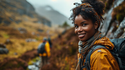 Black people hiking in Europe in the summer - Powered by Adobe