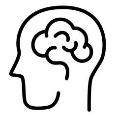 Human brain icon in line style