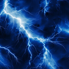 Fondo con detalle de varios relampagos de tonos azul electrico sobre fondo de color negro