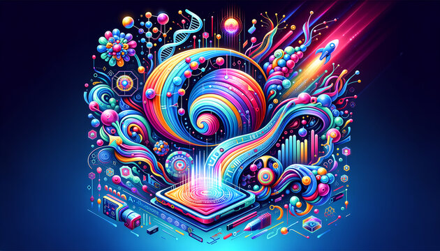 Whimsical Futuristic AI Interface for Drug Discovery