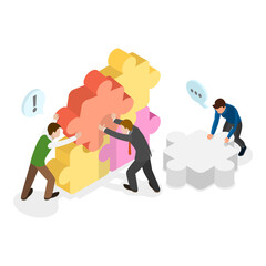 3D Isometric Flat Vector Illustration of Business Strategy, Looking for Opportunity or Competitor Analysis. Item 1