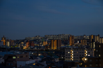 Obraz premium 日本の愛知県名古屋市の美しい都市夜景