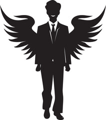 Heavenly Returns Black Wings for Angelic Businessmen Astral Acquisitions Vector Angel Wings for Men
