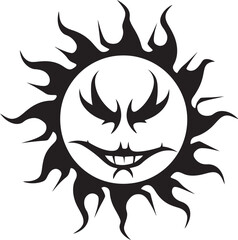 Raging Eclipse Black Iconic Sun Furious Solstice Vector Fury in Black