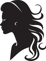 Seraphic Elegance Black Logo of Feminine Beauty Elegance Unveiled Silhouette of a Womans Face