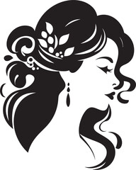 Elegance Unveiled Silhouette of a Womans Face Divine Silhouette Black Vector of Beauty