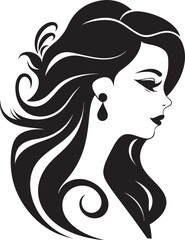 Serene Shadows Black Emblem of Beauty Elegant Silhouette Womans Profile in Vector