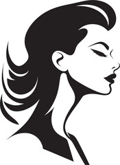 Sublime Shadows Black Silhouette of Elegance Mystical Grace Iconic Womans Silhouette in Black