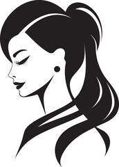 Chic Silhouette Silhouette of a Beautiful Woman Sublime Elegance Black Profile of Beauty