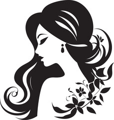 Majestic Elegance Vector Icon of Feminine Grace Sophisticated Contours Womans Silhouette in Black