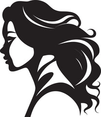 Enchanting Lines Womans Silhouette Design Exquisite Profile Black Iconic Beauty