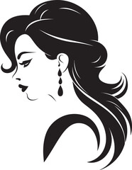 Elegant Grace Black Silhouette of a Woman Enchanting Aura Iconic Beauty Silhouette