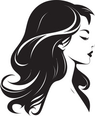 Radiant Shadows Iconic Black Beauty Seraphic Silhouette Vector Womans Profile