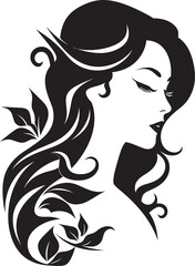 Sleek Elegance Vector Beauty Silhouette Radiant Contours Black Iconic Woman