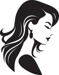 Graceful Mystique Womans Silhouette Logo Divine Persona Black Vector of Feminine Grace
