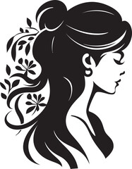 Ethereal Shadows Iconic Silhouette of Beauty Sublime Aura Womans Face in Black Silhouette