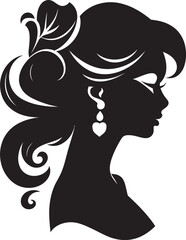 Enchanting Grace Black Vector of a Woman Mystical Persona Iconic Silhouette Design