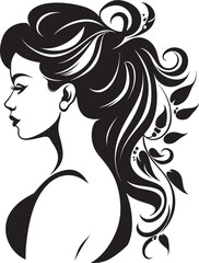 Serene Contours Iconic Black Beauty Elegant Persona Vector Silhouette of Femininity