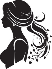 Mystical Persona Iconic Vector of Beauty Chic Shadows Black Profile of a Woman