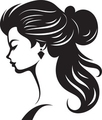Elegant Shadows Iconic Womans Silhouette Captivating Contours Black Vector of a Woman