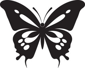Elegant Flutter Black Butterfly Emblem Whimsical Flight Iconic Black Butterfly