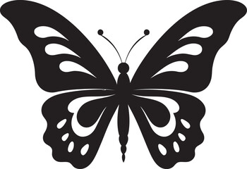 Majestic Flutter Black Emblem of Butterflies Enigmatic Flight Vector Butterfly Emblem
