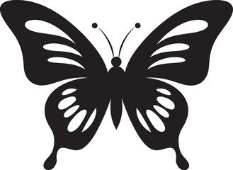 Sleek Flutter Iconic Black Silhouette Aesthetic Soar Vector Butterfly Emblem