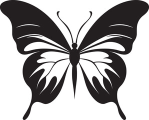 Majestic Flight Vector Butterfly Silhouette Enigmatic Flutter Black Butterfly Icon