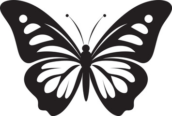 Sublime Flight Iconic Butterfly in Black Elegant Wings Vector Butterfly Silhouette