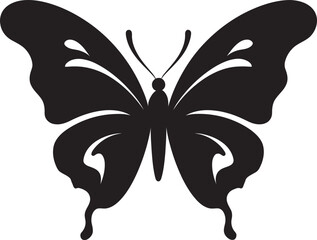 Radiant Soar Iconic Silhouette in Black Ethereal Glide Black Butterfly Emblem