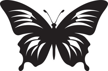 Radiant Flight Iconic Vector of Butterflies Enigmatic Glide Black Butterfly Silhouette