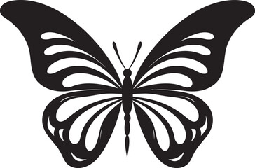 Whimsical Flight Black Butterfly Icon Sleek Soar Iconic Emblem of Butterflies