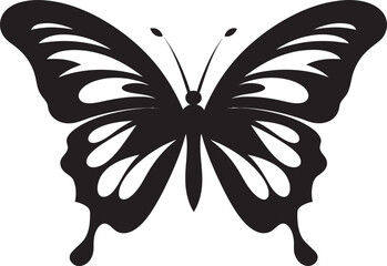 Enigmatic Flight Graceful Butterfly Silhouette Radiant Beauty Black Emblematic Butterfly