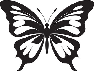 Aesthetic Soar Vector Silhouette of Butterflies Elegant Glide Black Emblematic Butterfly