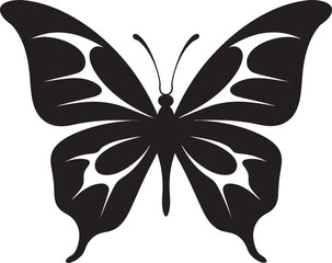 Whimsical Glide Vector Butterfly Silhouette Ethereal Flight Black Logo of Butterflies