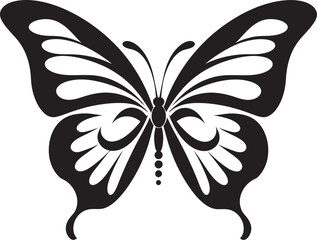 Enigmatic Flight Black Emblem Butterfly Whimsical Wingspan Iconic Butterfly Silhouette