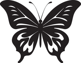 Whimsical Wingspan Iconic Butterfly Silhouette Ethereal Soar Black Butterfly in Vector