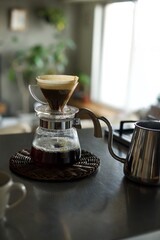 ハンドドリップで淹れたコーヒー