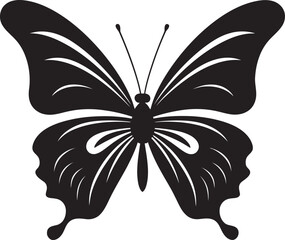 Radiant Flutter Iconic Butterfly in Black Enigmatic Soar Black Butterfly Emblem