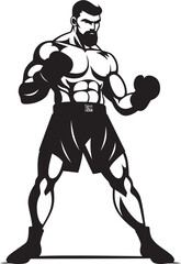 Punch Gladiator Iconic Boxer Design Knockout Fury Black Emblematic Boxer