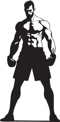 Ring Warrior Vector Black Silhouette Jab Champion Black Boxer Emblem